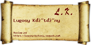 Lugosy Kötöny névjegykártya
